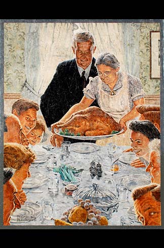 norman rockwell drawing of thanksgiving dinner